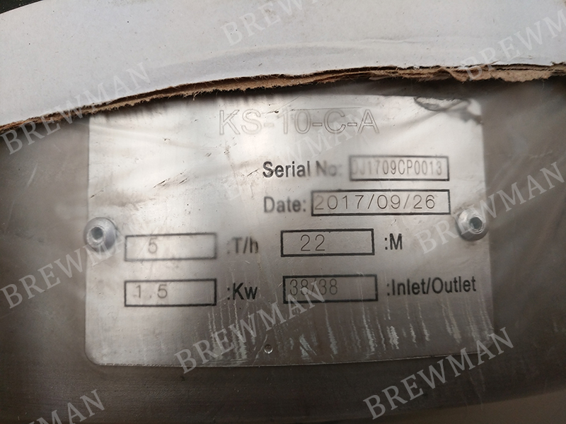 Configuración de la bomba de mosto de elaboración de cerveza 10T / H